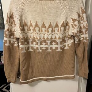 Vintage Beige and White Knit Sweater circa 1970
